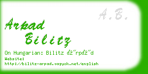 arpad bilitz business card